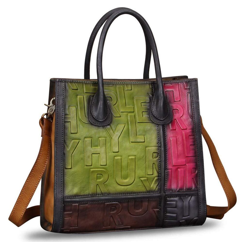 8692 Leather Top Handle Bags Handmade Vintage Crossbody Handbags Satchels
